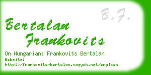 bertalan frankovits business card